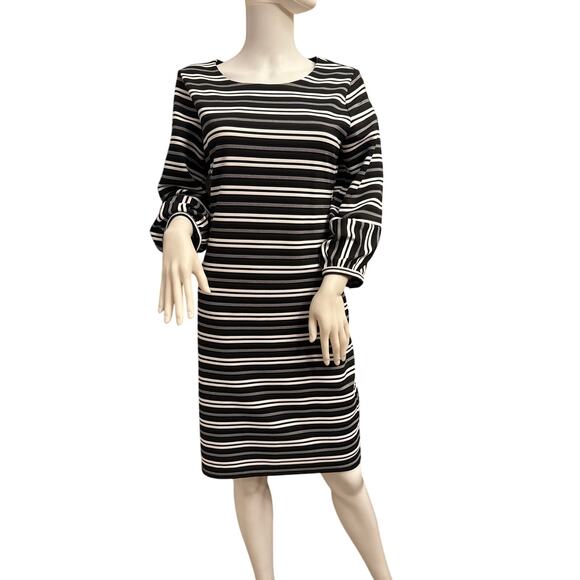 Calvin Klein Black and White Stripe Sheath Dress Size 8 - Picture 1 of 8